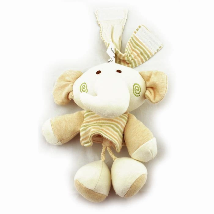 123 Grow Organix Cotton Buddy Pull String Nursery Musical Toy - Elephant