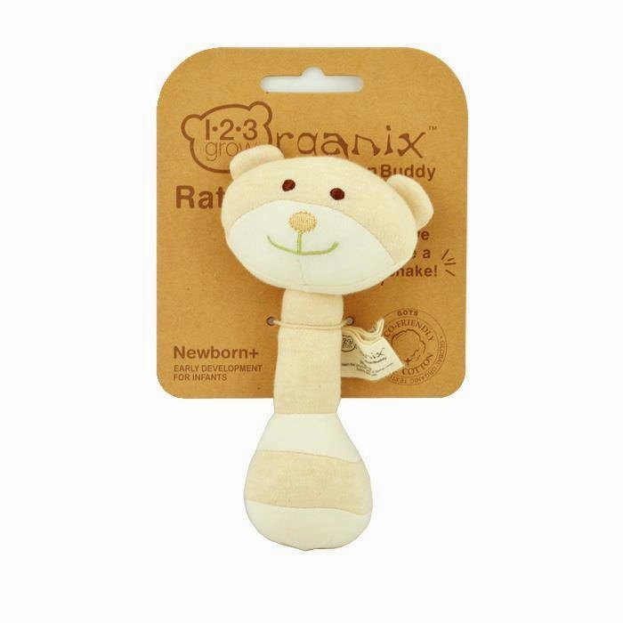 123 Grow Organix Cotton Buddy Rattle - Bear