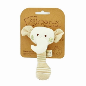 123 Grow Organix Cotton Buddy Rattle - Elephant