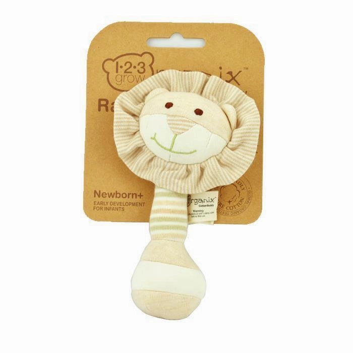 123 Grow Organix Cotton Buddy Rattle - Lion