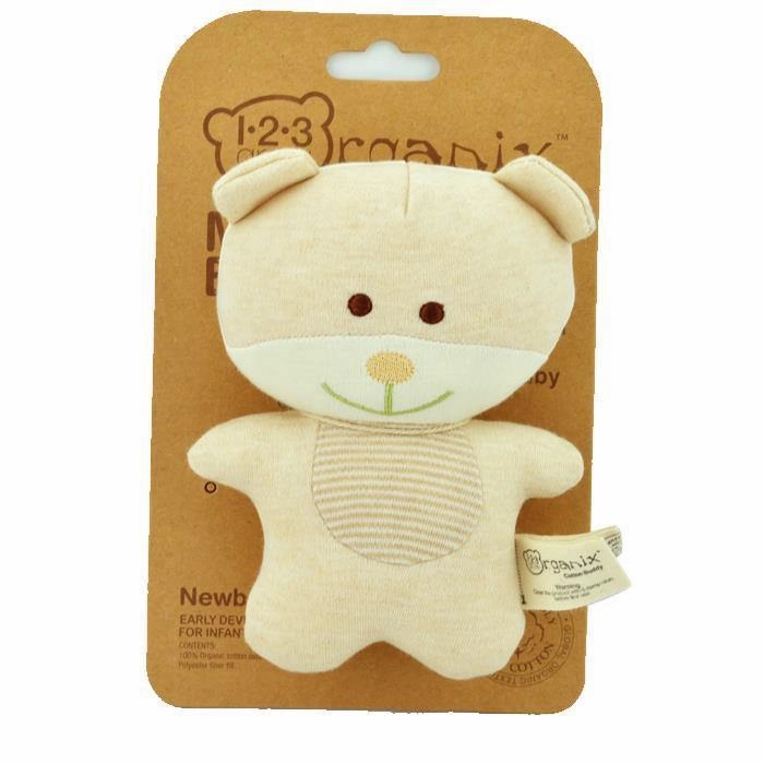 123 Grow Organix Cotton Buddy Squeaky Rattle - Bear