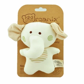 123 Grow Organix Cotton Buddy Squeaky Rattle - Elephant