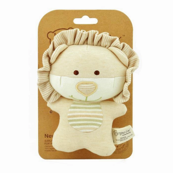 123 Grow Organix Cotton Buddy Squeaky Rattle - Lion