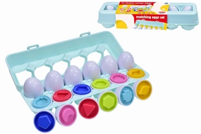 12 Shape Sorter Matching Egg Set Early Development Sensory Toy