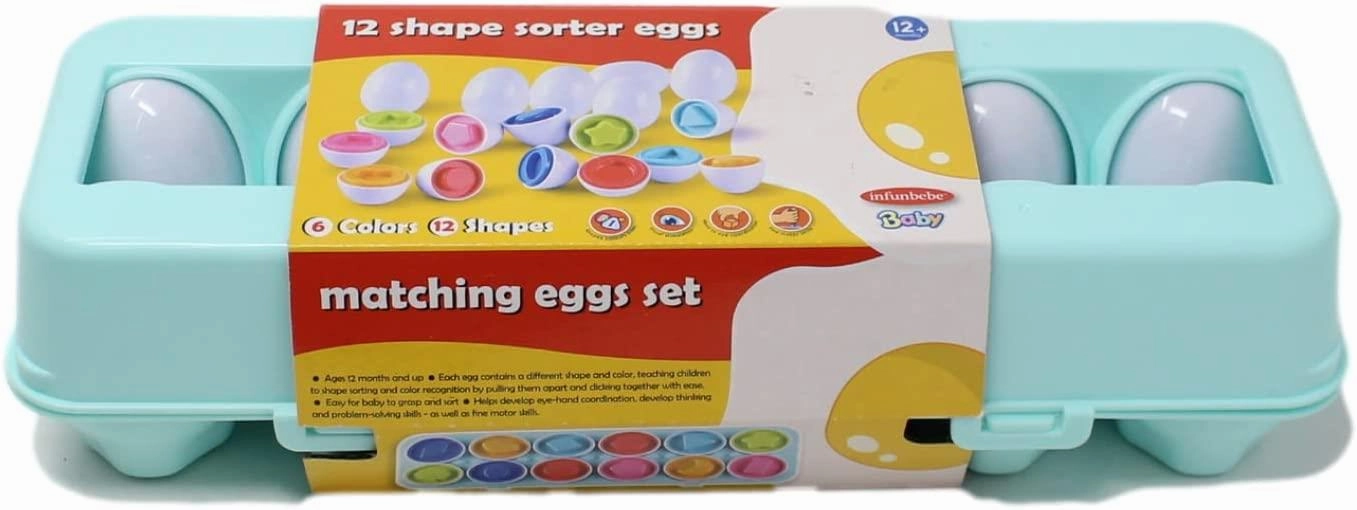 12 Shape Sorter Matching Egg Set Early Development Sensory Toy