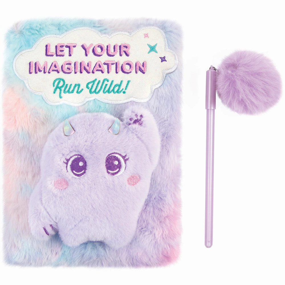 3C4G Imagination Land Wild Style Plush Journal & Pen - Fuzzy Friend - 192 Pages