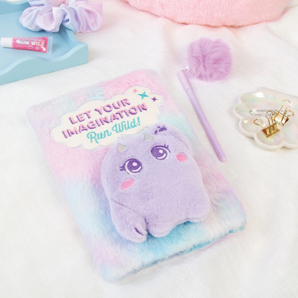 3C4G Imagination Land Wild Style Plush Journal & Pen - Fuzzy Friend - 192 Pages