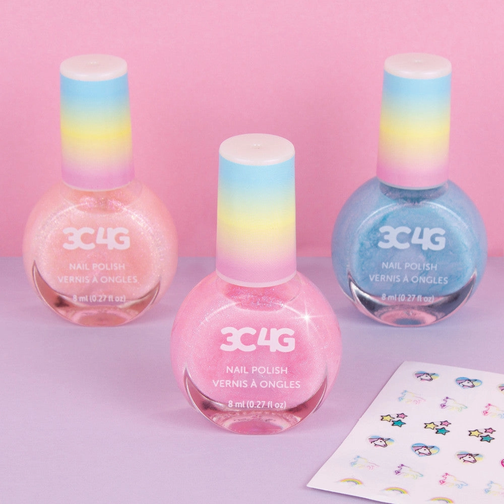 3C4G Unicorn Shimmer Trio Nail Polish Set - Pastel Holographic Shades