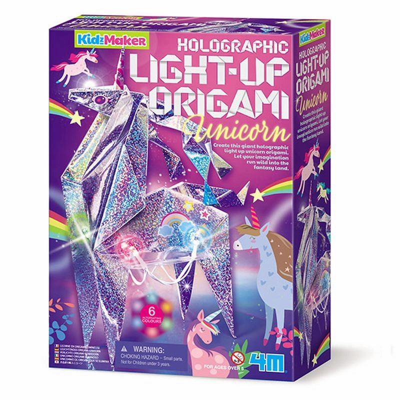 4M Kidz Maker Holographic Light-Up Origami Unicorn