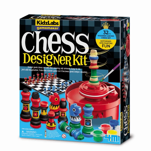 4M KidzLabs Gamemaker Motorised Spin Art Chess Designer for Age 5 & Up