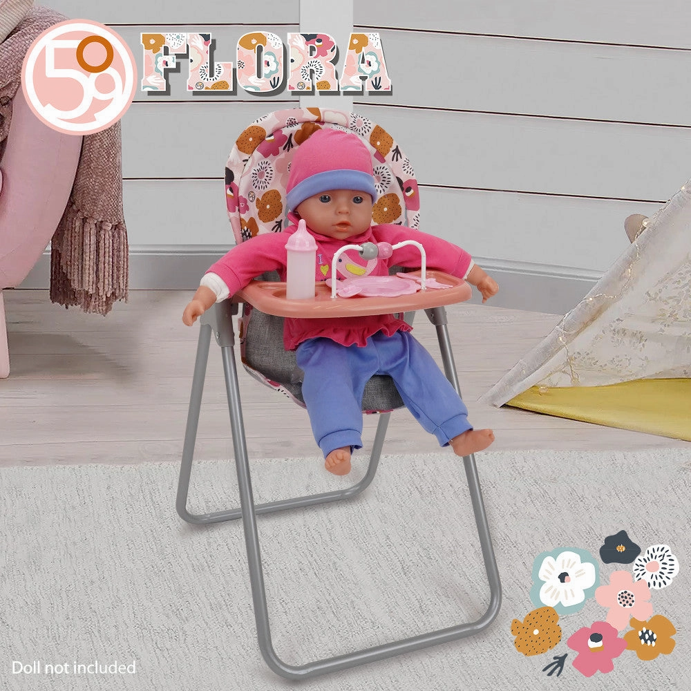 509 Crew - Melange Flora Foodie Doll Highchair Set, Ages 3 
