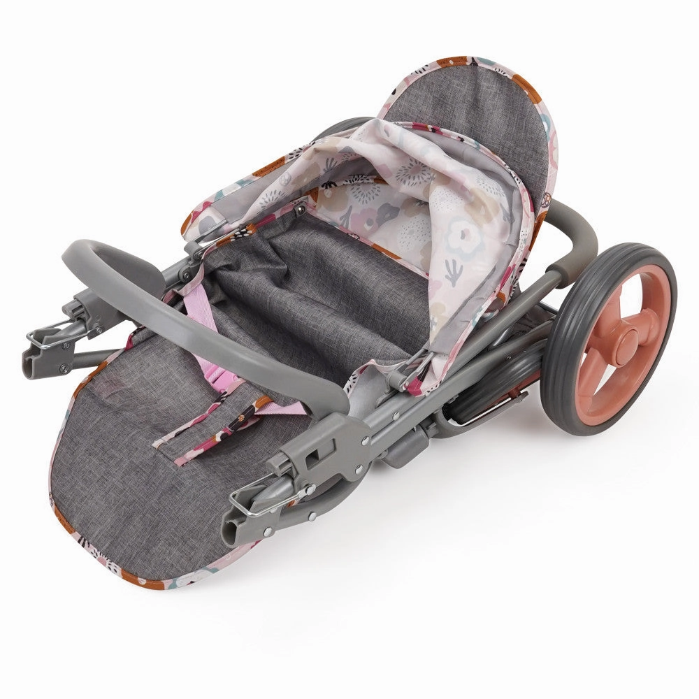 509 Crew Mabelle Duo Twin Doll Stroller - Melange Flora, Ages 3 