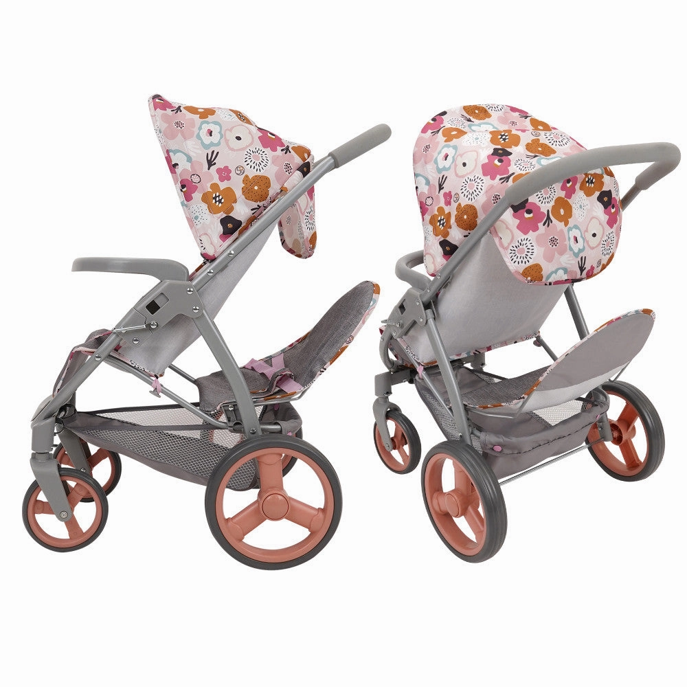 509 Crew Mabelle Duo Twin Doll Stroller - Melange Flora, Ages 3 