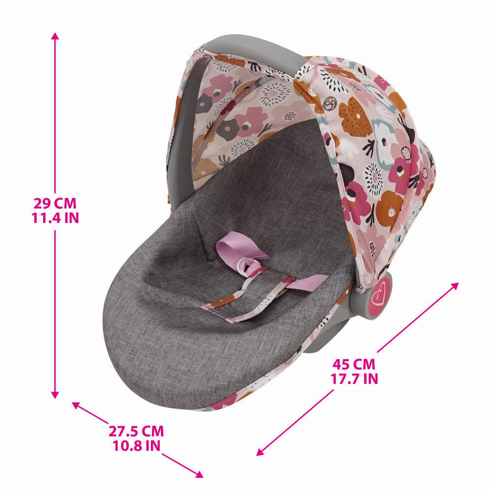 509 Crew Melange Flora 3-in-1 Doll Car Seat - Vibrant Play Accessory for Kids 3 