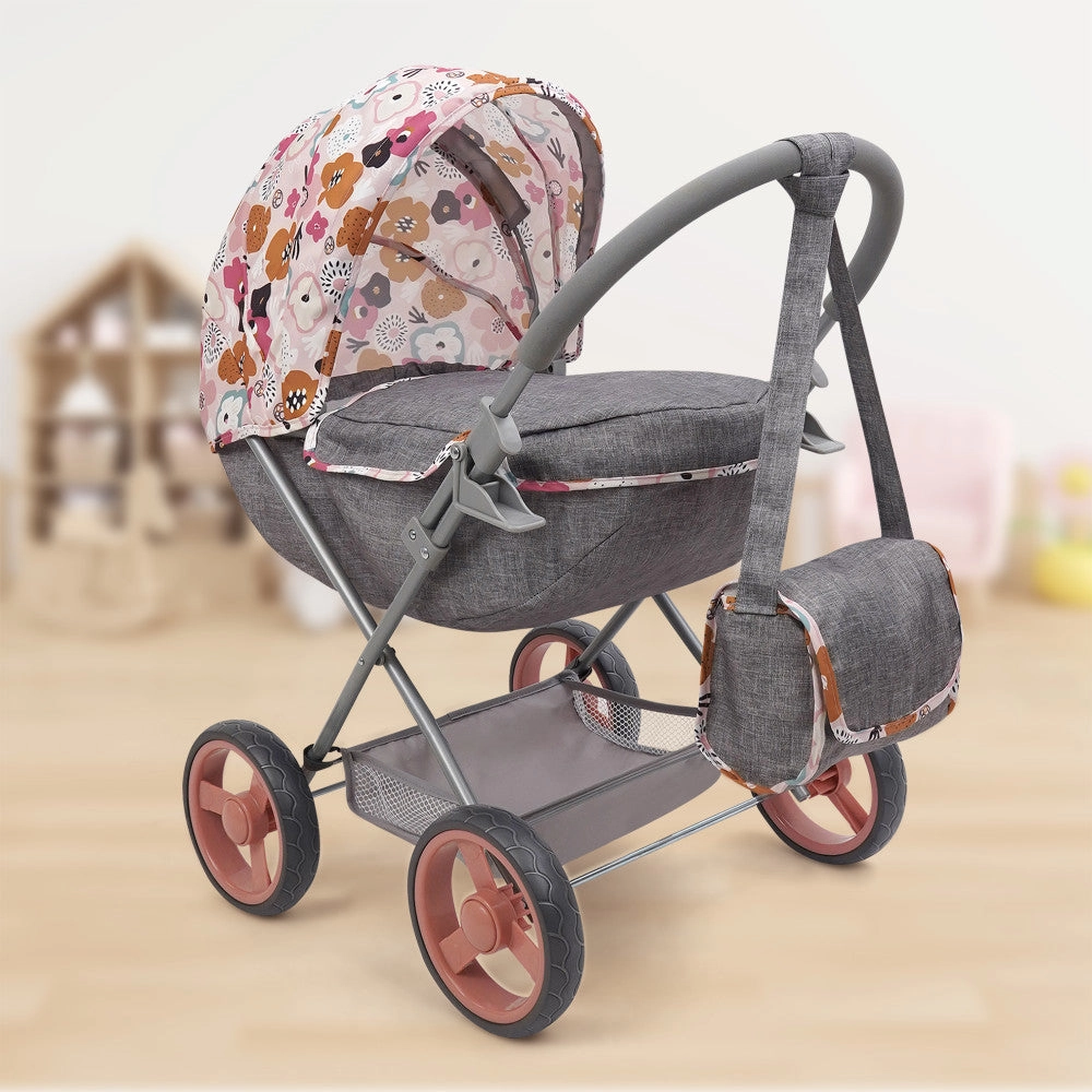 509 Crew Melange Flora Deluxe Doll Pram with Matching Shoulder Bag