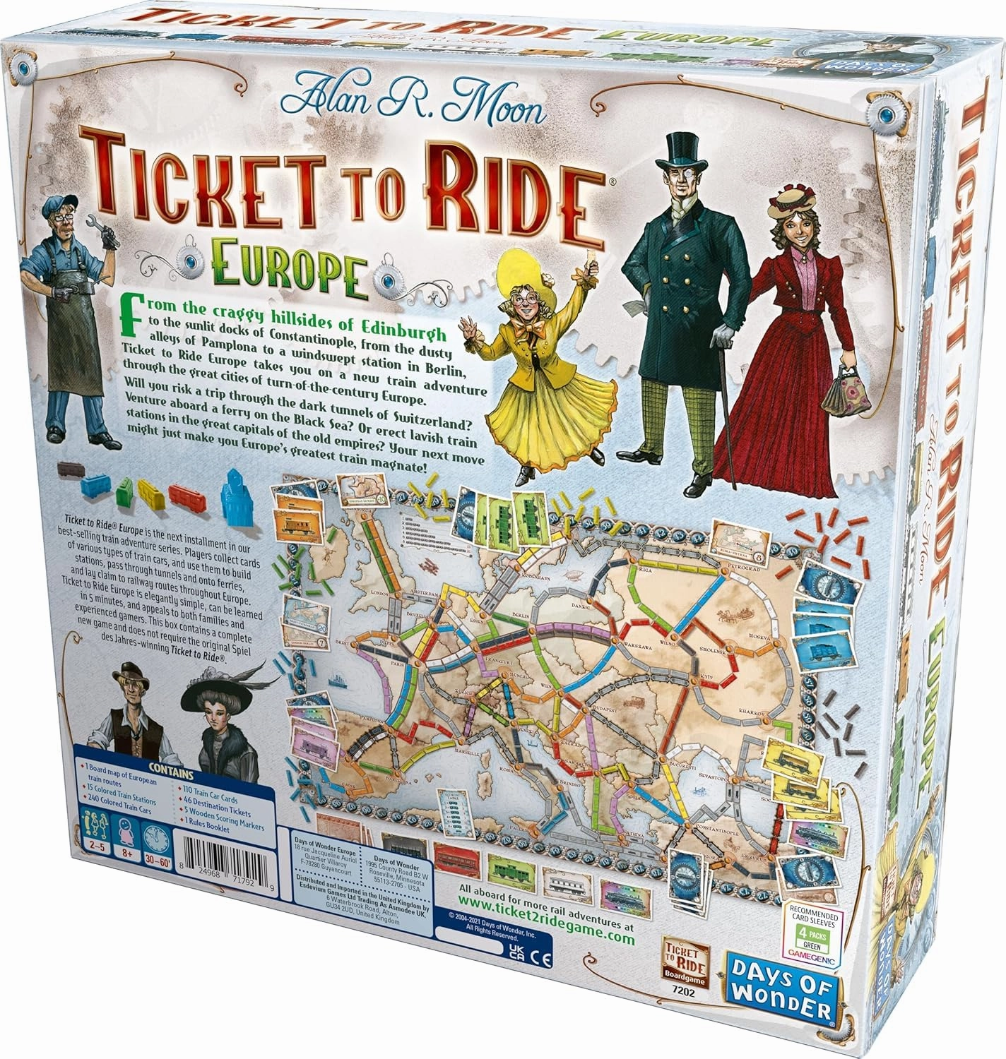 Amodee Ticket To Ride Europe 2-4 Person Strategy Board Game For Teenagers & Adults Ages 14  By Days of Wonder