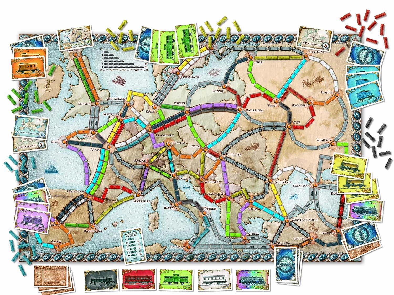 Amodee Ticket To Ride Europe 2-4 Person Strategy Board Game For Teenagers & Adults Ages 14  By Days of Wonder
