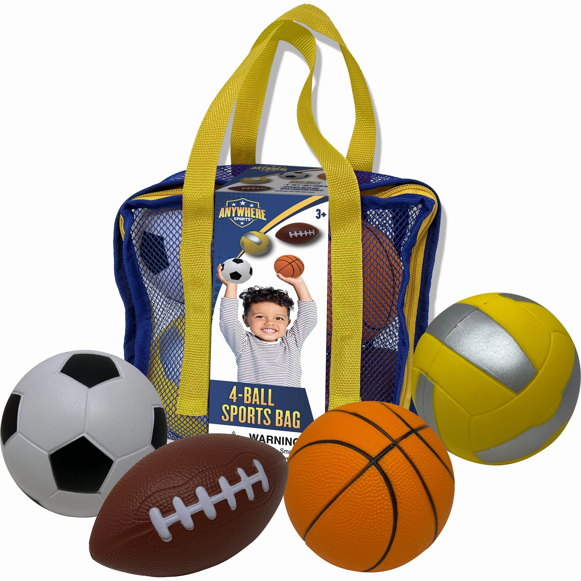 Anywhere Sports Mini Foam Balls 4-Pack Play Set for Kids 3 
