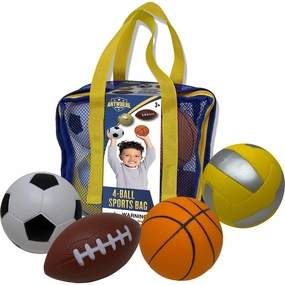 Anywhere Sports Mini Foam Balls 4-Pack Play Set for Kids 3 