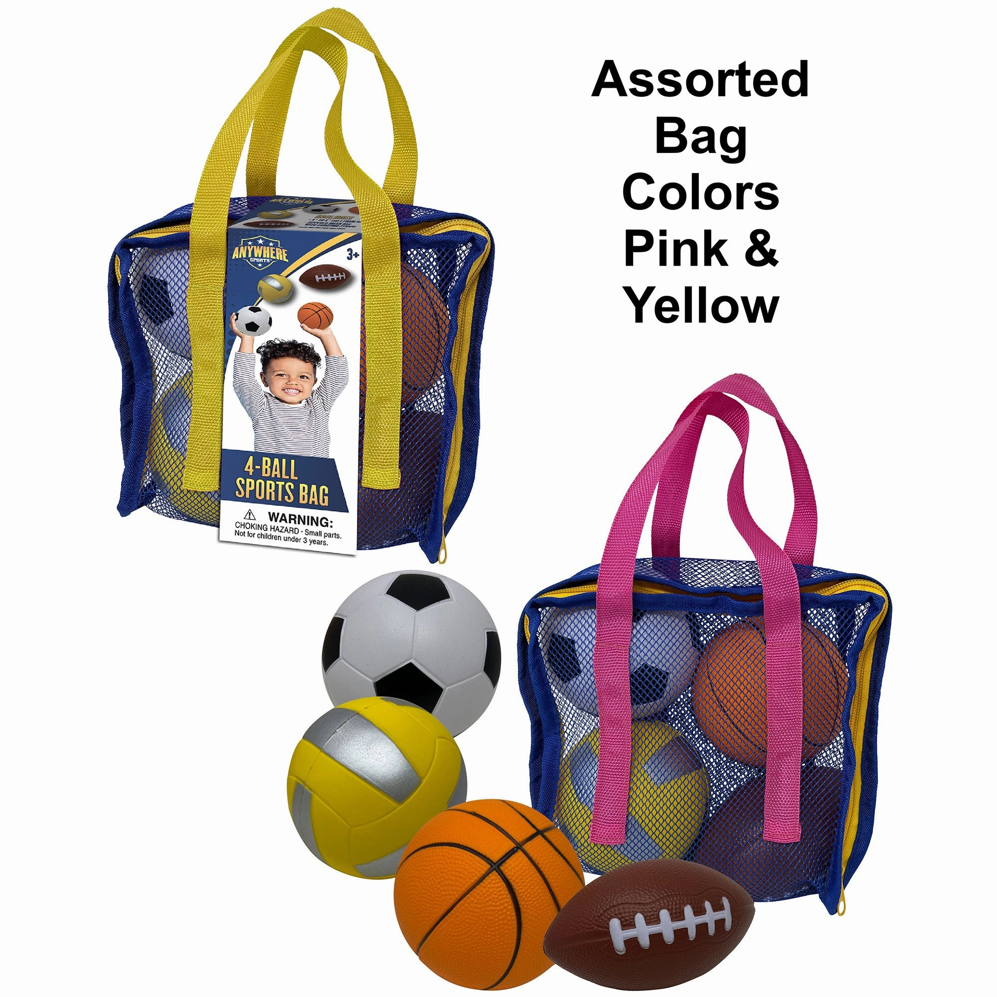 Anywhere Sports Mini Foam Balls 4-Pack Play Set for Kids 3 