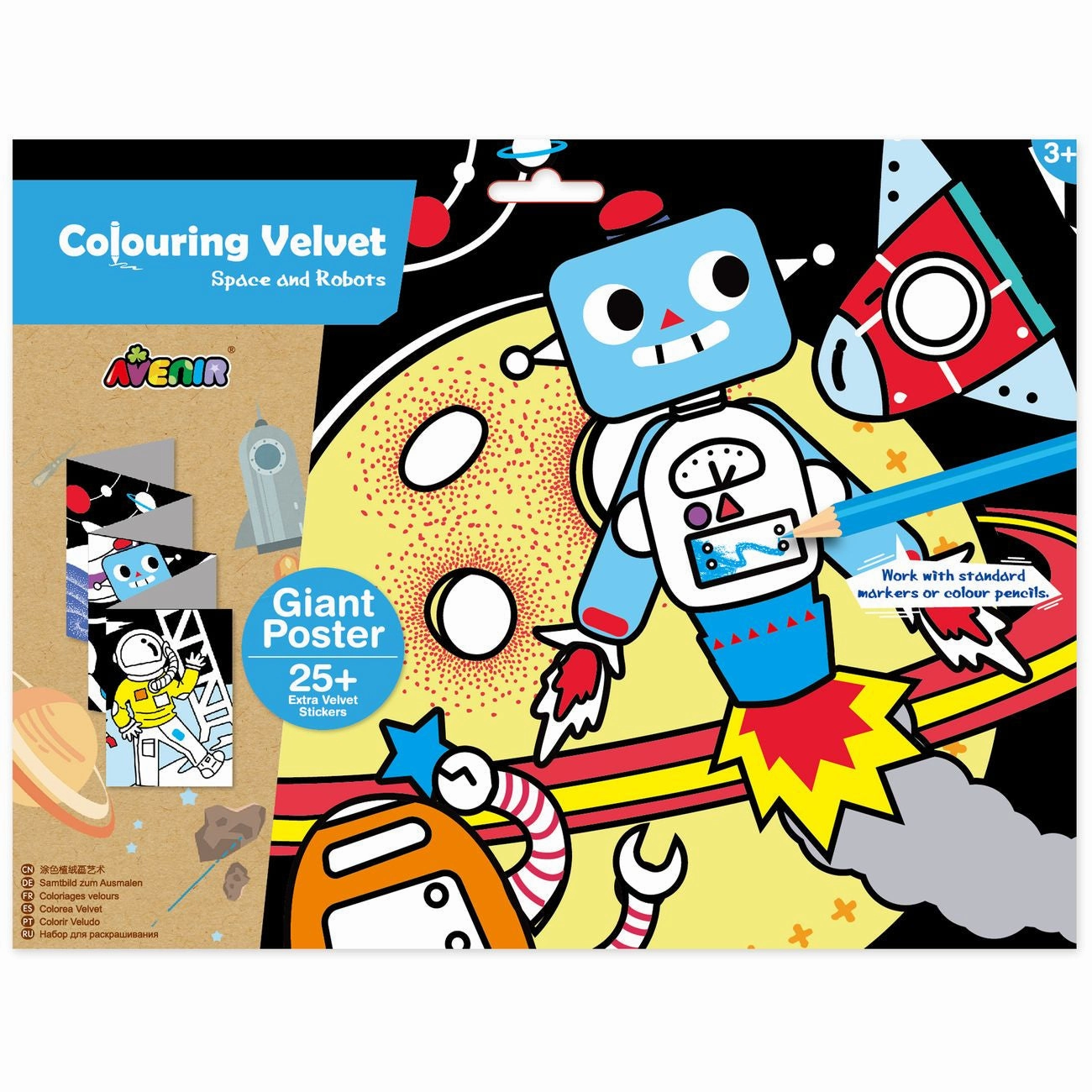 Avenir Colouring Velvet Space And Robots