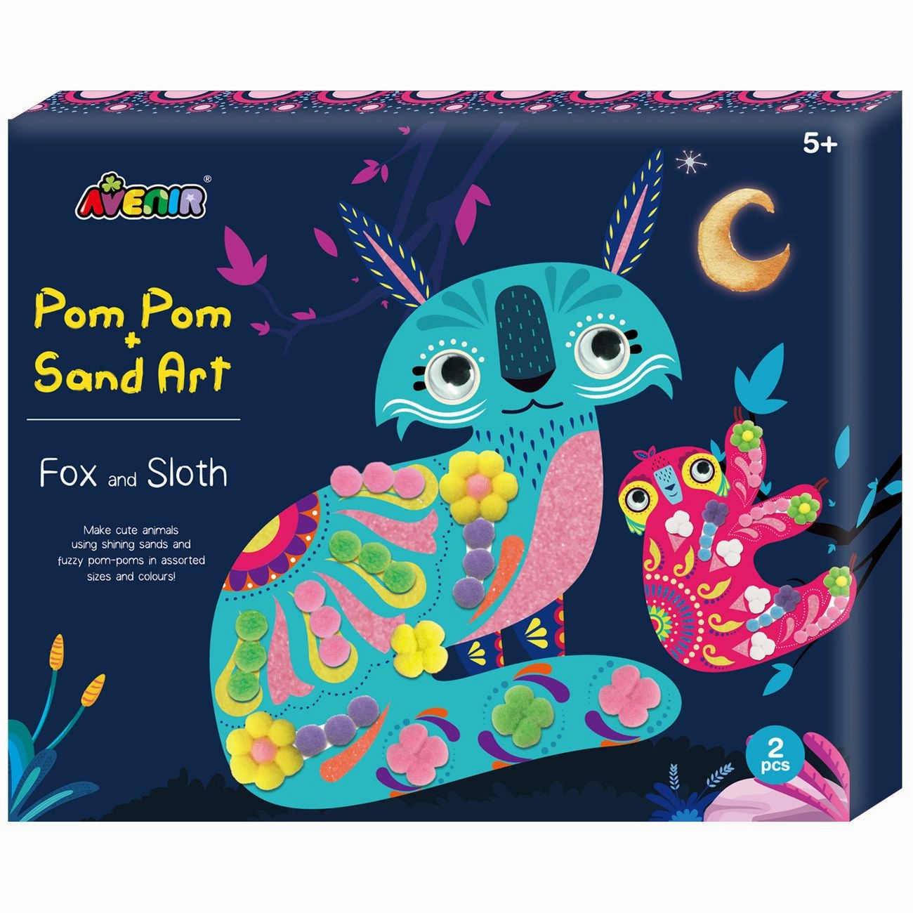 Avenir Fox And Sloth Pom Pom   Sand Art