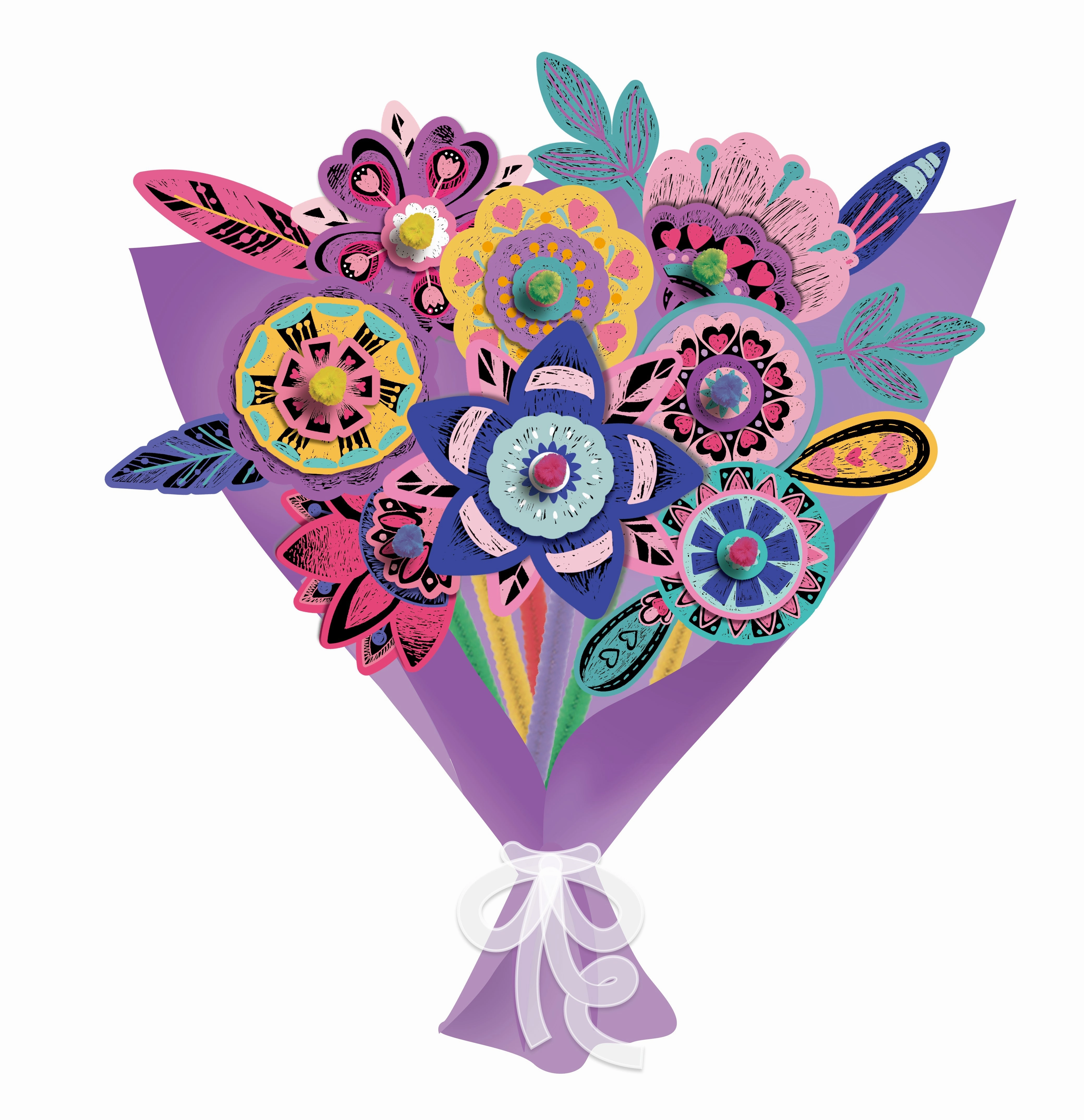 Avenir Scratch Art Flower Bouquet
