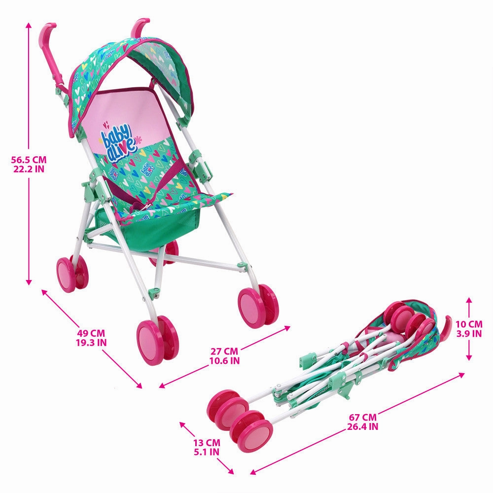 Baby Alive Doll Umbrella Stroller - Hearts and Colors Playset
