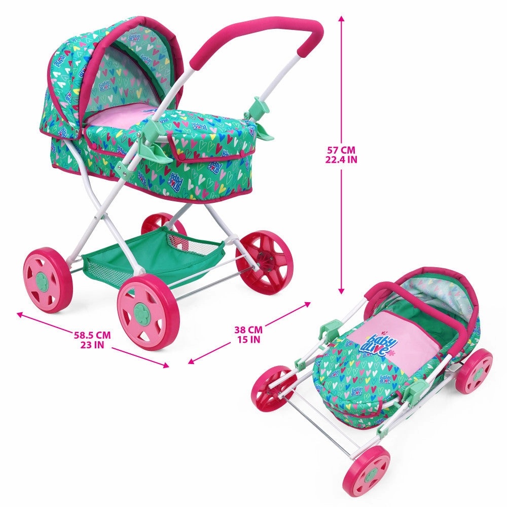 Baby Alive Travel N' Feed Playset - Pink and Green Hearts - 7pcs