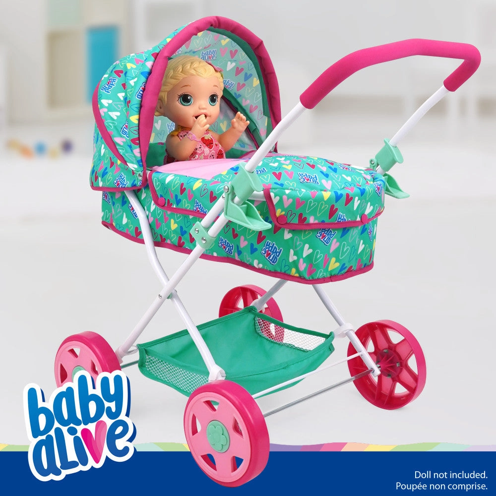 Baby Alive Travel N' Feed Playset - Pink and Green Hearts - 7pcs