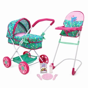 Baby Alive Travel N' Feed Playset - Pink and Green Hearts - 7pcs