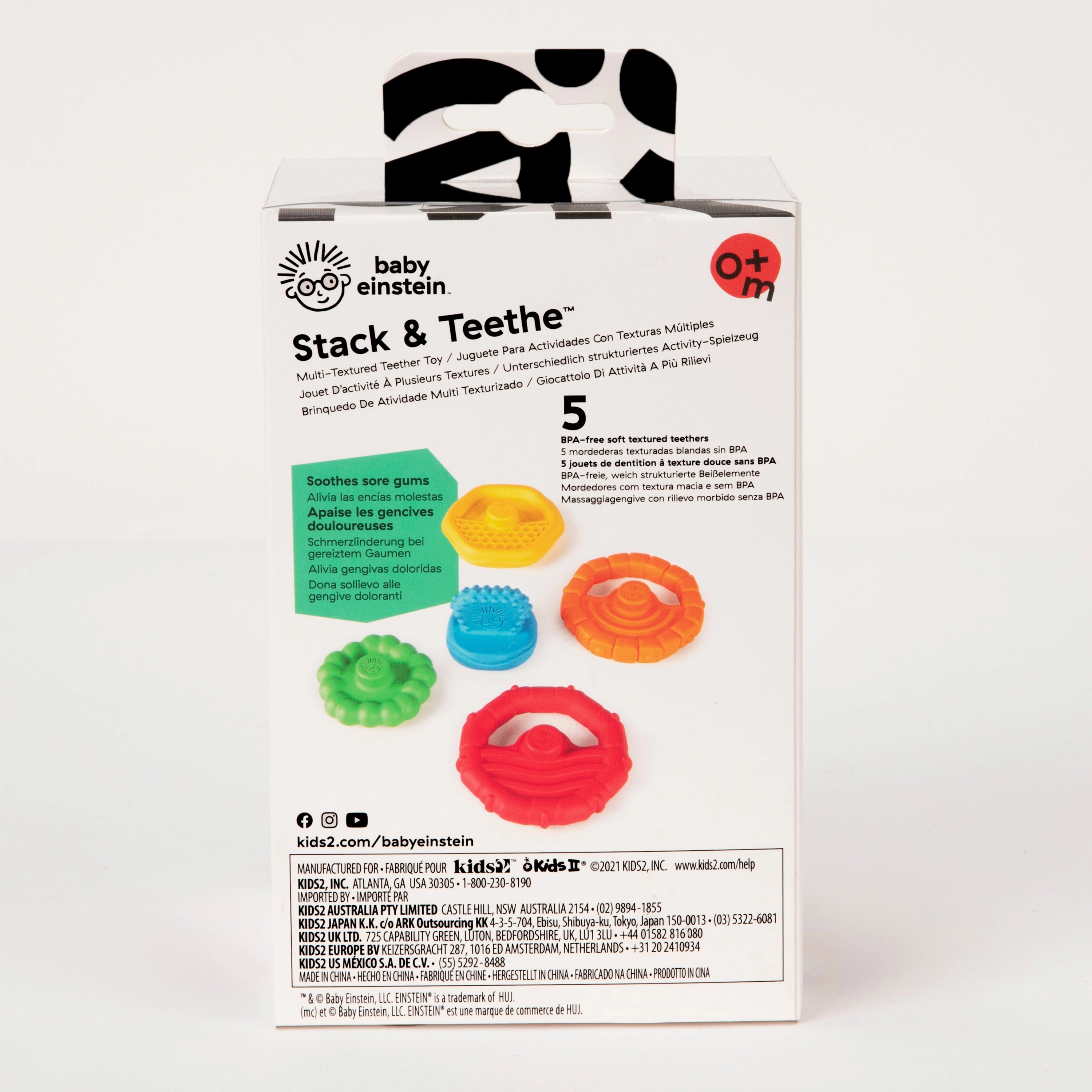 Baby Einstein Stack & Teethe Multi-Textured Easy-to-Grasp 5-Piece Teether Toy Set