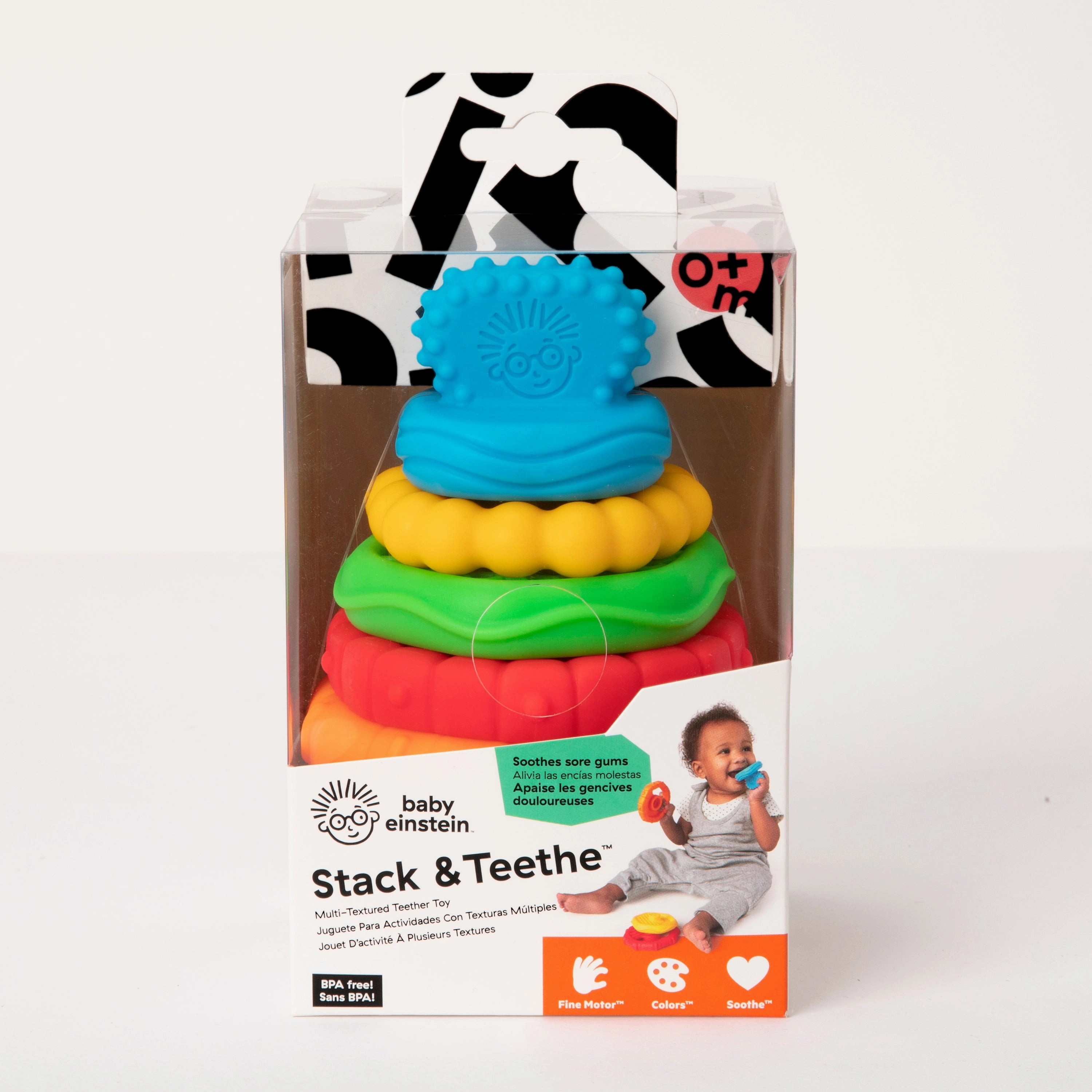 Baby Einstein Stack & Teethe Multi-Textured Easy-to-Grasp 5-Piece Teether Toy Set