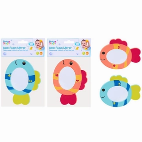 Baby's Cute Fish Themed Bath Foam Mirror in Blue OR Orange