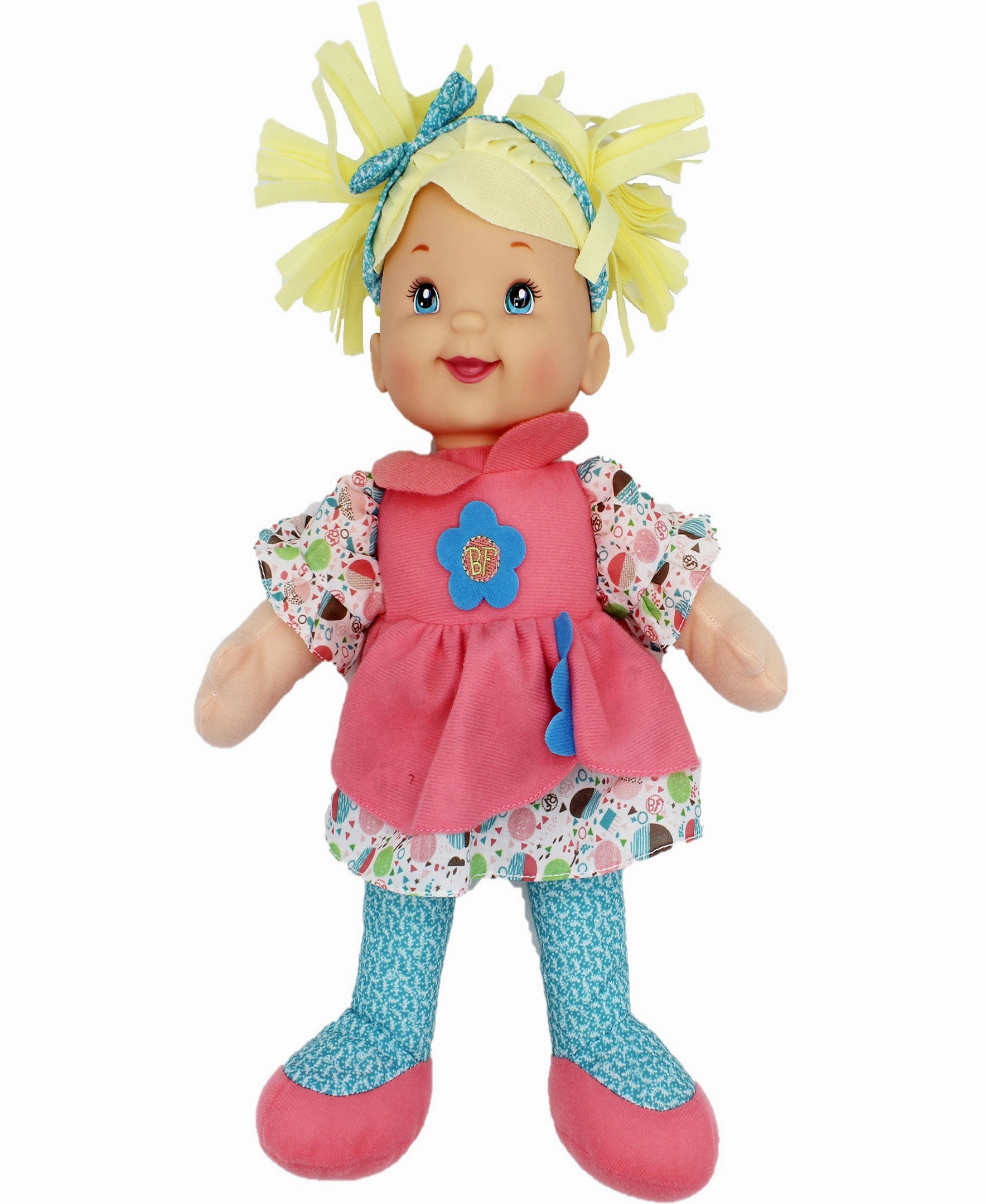 Baby's First Goldberger Doll - 15" Interactive Little Talker with Coral Dress