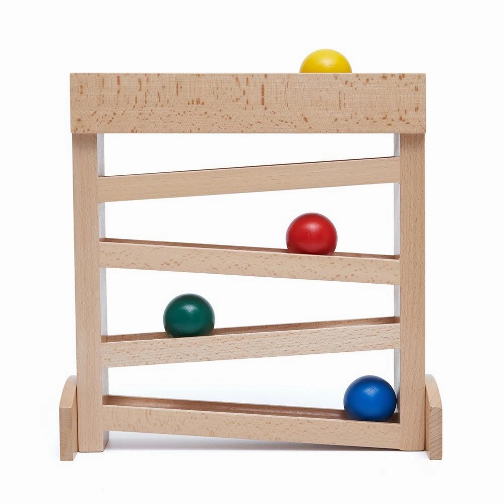 Ball Tracker & Ramp Toy for Toddlers - Wooden Montessori Toys