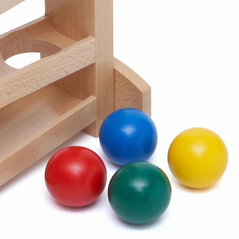 Ball Tracker & Ramp Toy for Toddlers - Wooden Montessori Toys