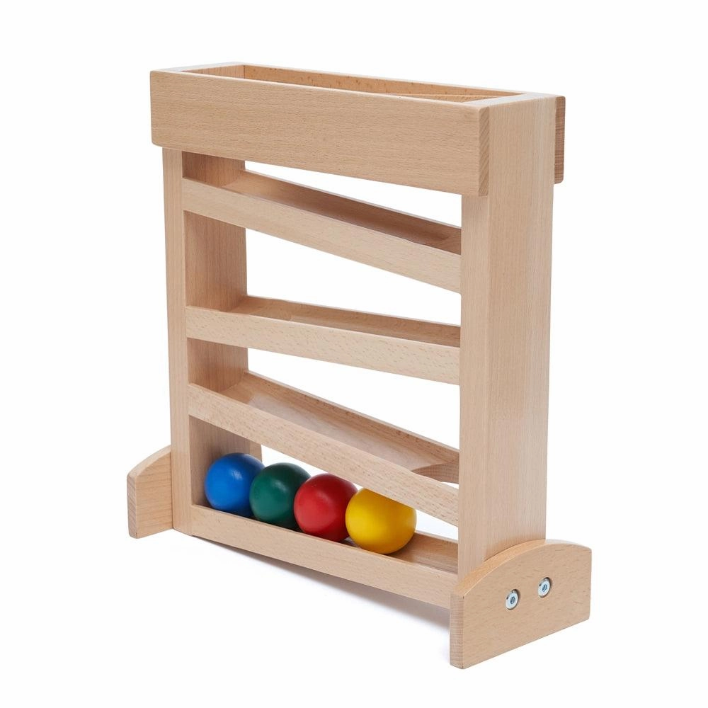 Ball Tracker & Ramp Toy for Toddlers - Wooden Montessori Toys