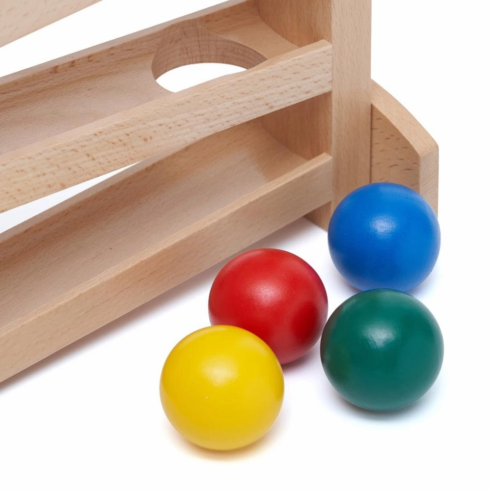 Ball Tracker & Ramp Toy for Toddlers - Wooden Montessori Toys
