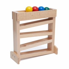 Ball Tracker & Ramp Toy for Toddlers - Wooden Montessori Toys
