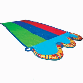 Banzai Triple Racer Kids Inflatable Water Slide with Splash Pool