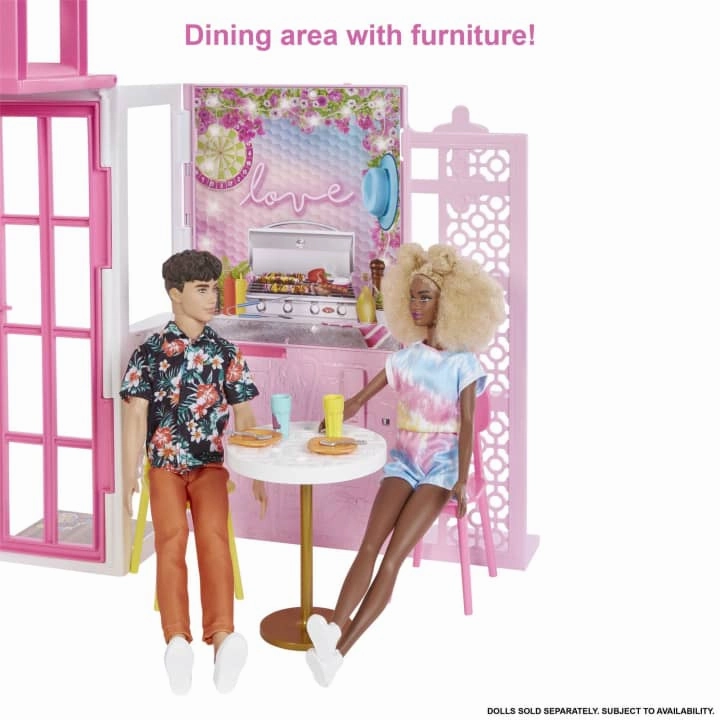 Barbie 2-Storey Fold & Go Dollhouse Playset