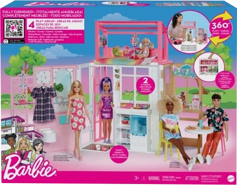 Barbie 2-Storey Fold & Go Dollhouse Playset