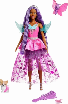 Barbie 7-Inch Long Hair Brooklyn Doll With 2 Fantasy Pets & Dress, From A Touch Of Magic For Kids Ages 3 