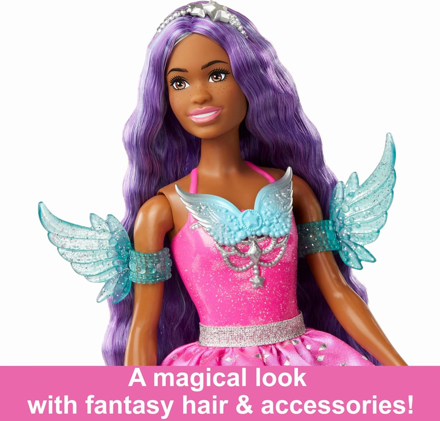 Barbie 7-Inch Long Hair Brooklyn Doll With 2 Fantasy Pets & Dress, From A Touch Of Magic For Kids Ages 3 
