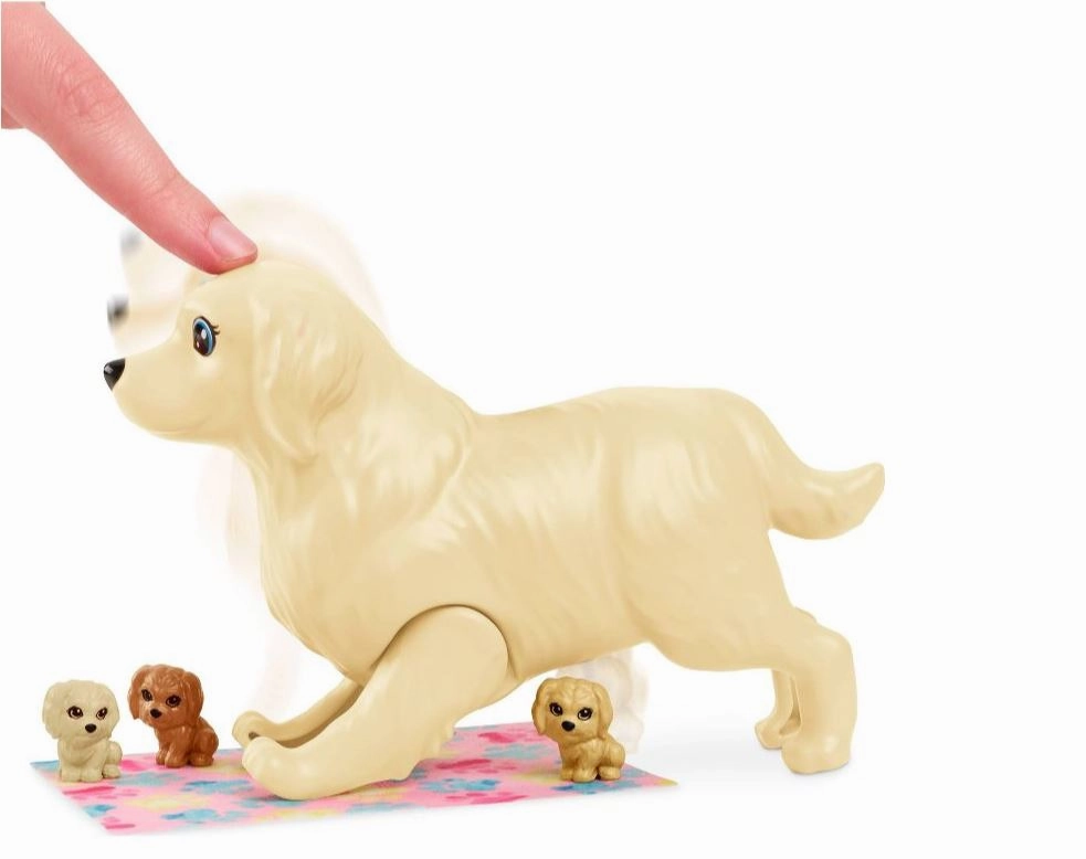 Barbie And Newborn Pups Playset With Brunette Doll
