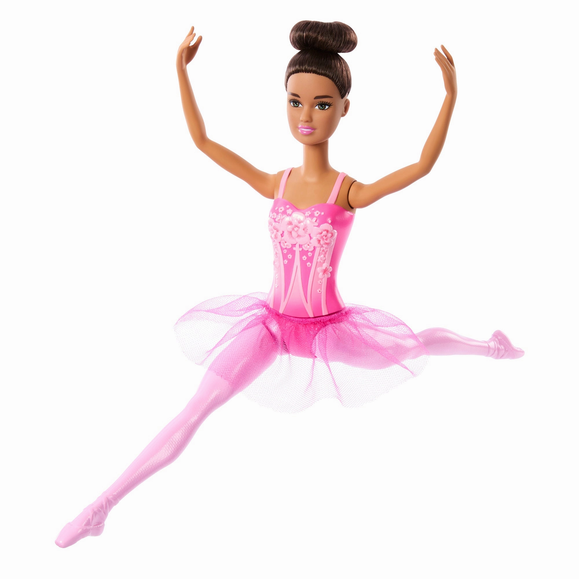 Barbie Ballerina Doll, Brunette Fashion Doll Wearing Pink Removable Tutu, Posed with Ballet Arms & en Pointe Toe Shoes