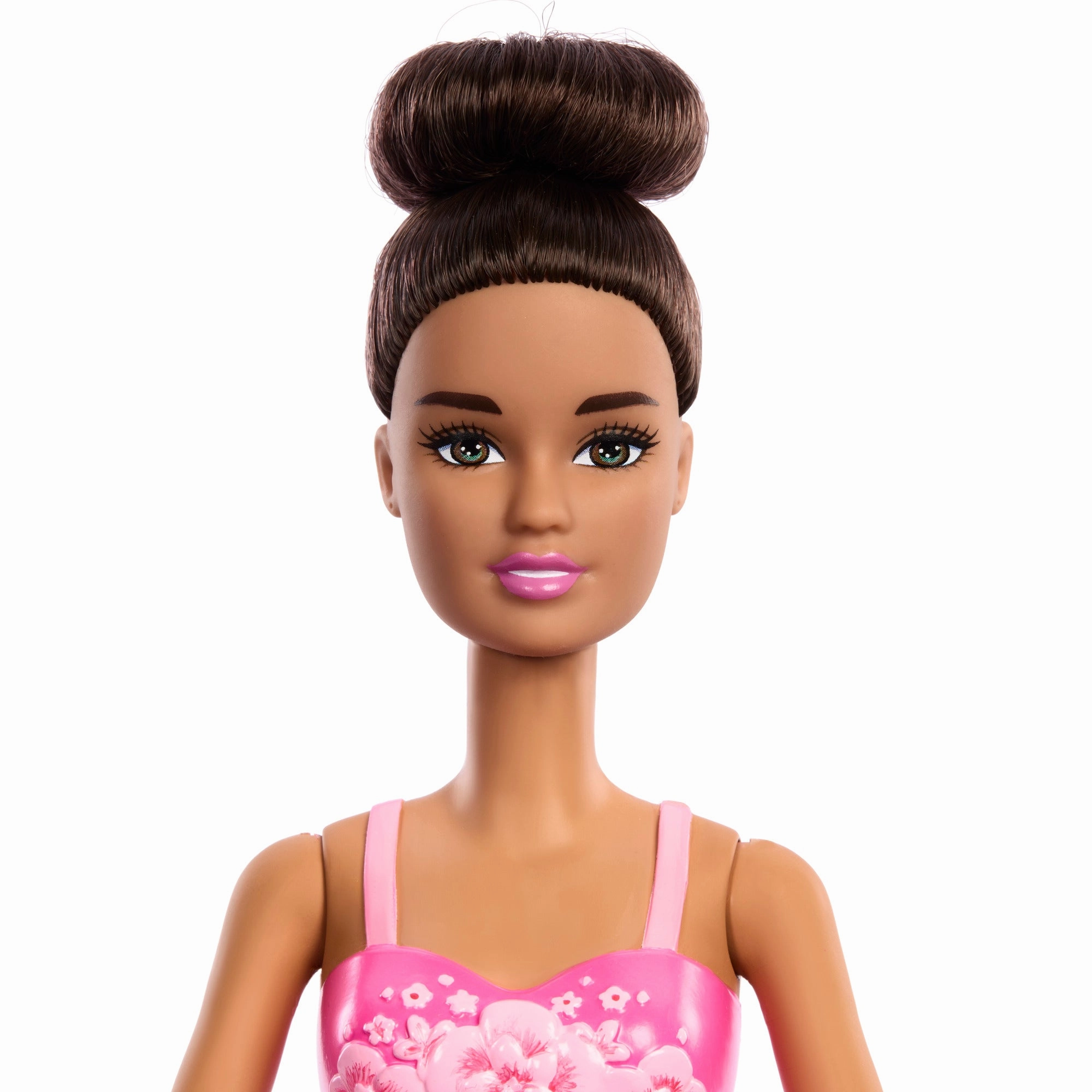 Barbie Ballerina Doll, Brunette Fashion Doll Wearing Pink Removable Tutu, Posed with Ballet Arms & en Pointe Toe Shoes