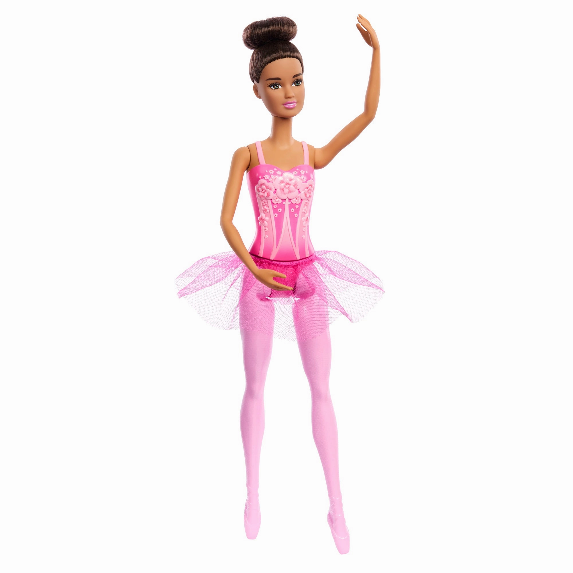 Barbie Ballerina Doll, Brunette Fashion Doll Wearing Pink Removable Tutu, Posed with Ballet Arms & en Pointe Toe Shoes