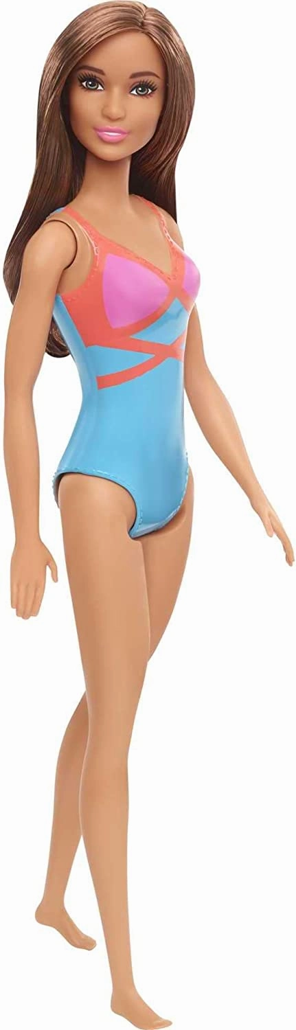 Barbie Beach Doll - Blue/Pink/Orange Swimsuit